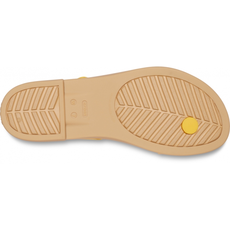 Crocs Tulum Toe Post Sandal W, Canary/Tan