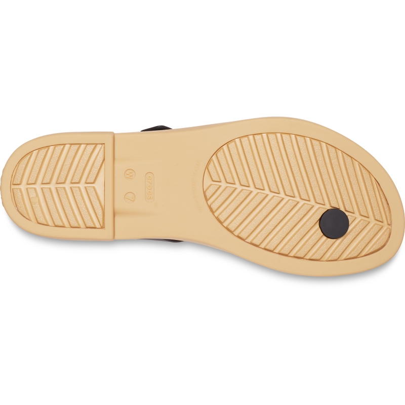Crocs Tulum Toe Post Sandal W, Black/Tan