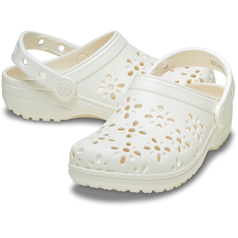 Crocs™ Classic Floral Cut Out Clog T Chalk Crocs™ Classic Floral Cut Out Clog T Chalk
