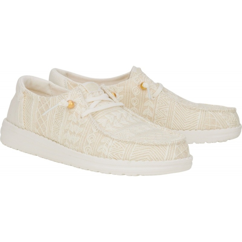 Hey Dude Wendy Crochet Lace White/Gold