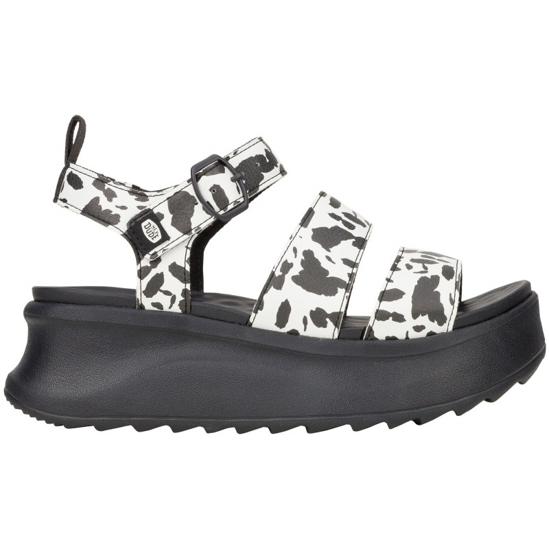 Hey Dude Delray Buckle Animal Black/White