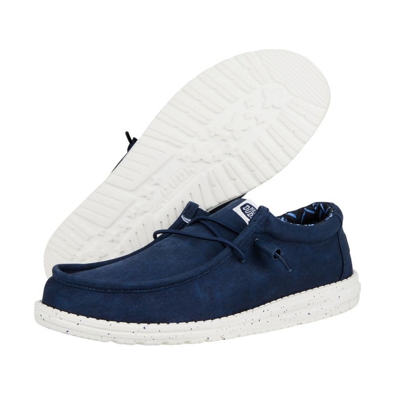 Hey Dude Wally Stretch Canvas Navy