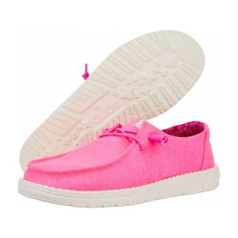 Hey Dude Wendy Stretch Canvas Neon Pink