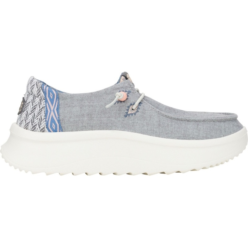 Hey Dude Wendy Peak Chambray Woven Grey