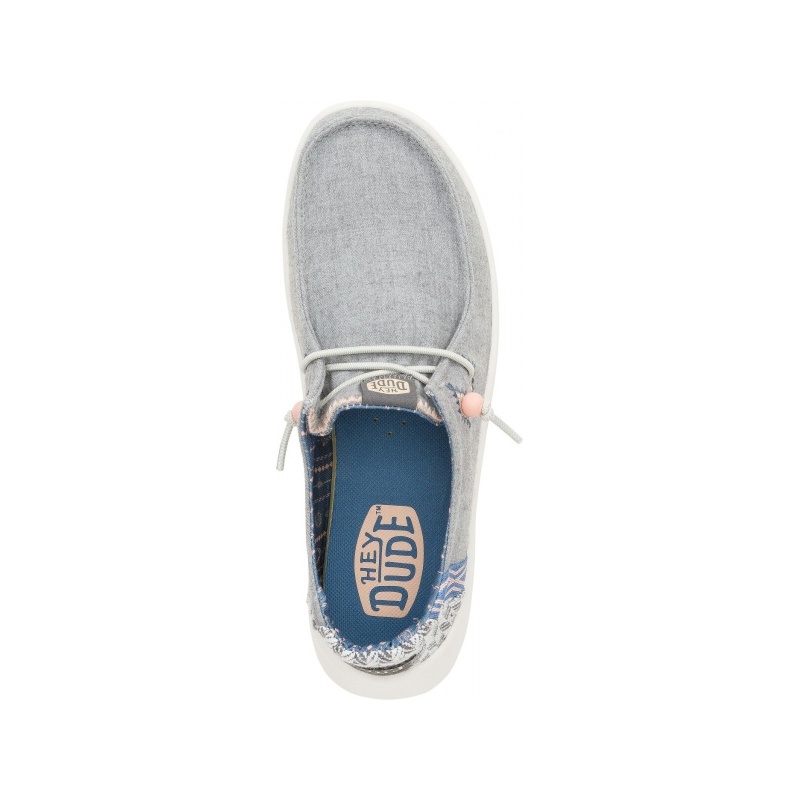 Hey Dude Wendy Peak Chambray Woven Grey