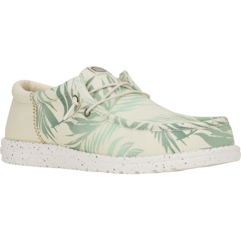 Hey Dude Wally Funk Psych Palm Light Grey/Celadon Green