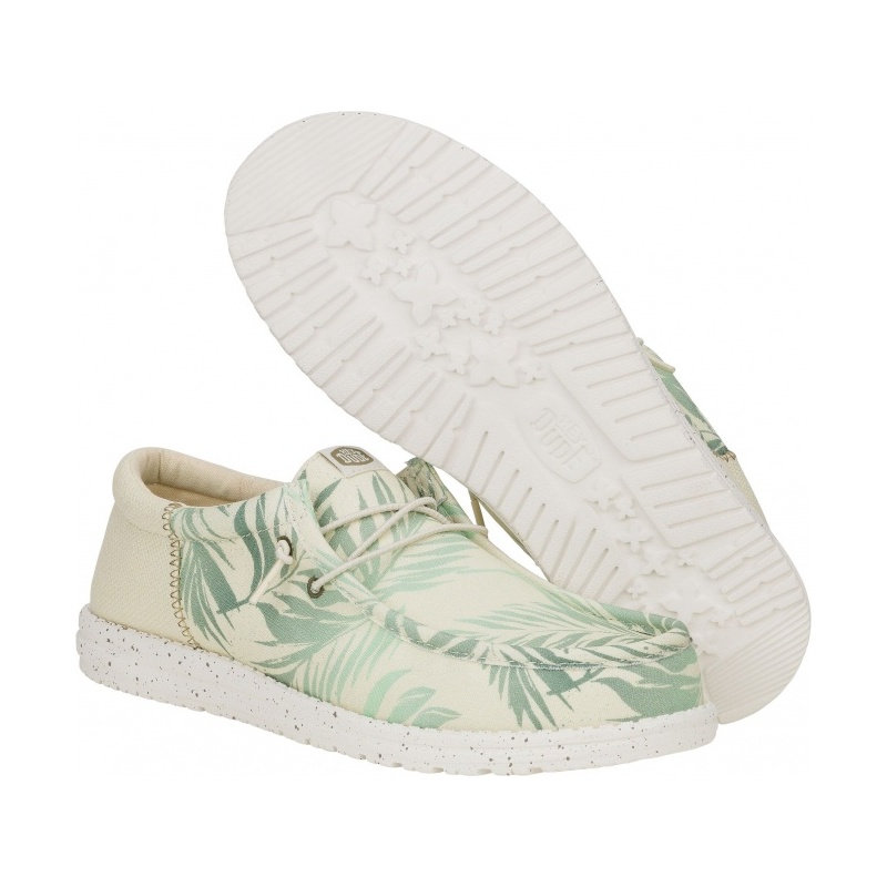 Hey Dude Wally Funk Psych Palm Light Grey/Celadon Green