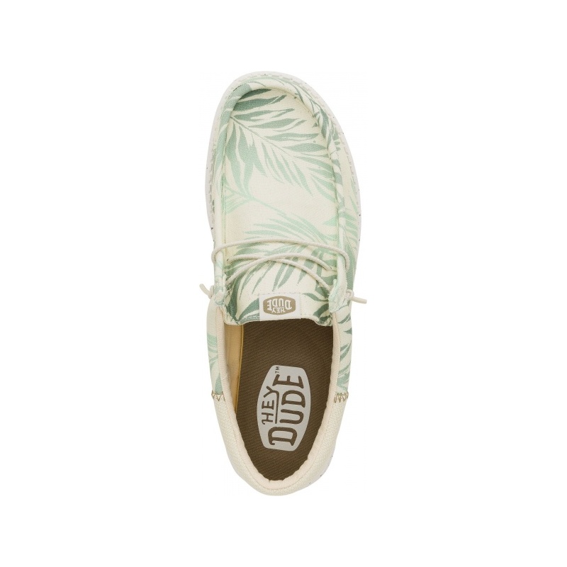 Hey Dude Wally Funk Psych Palm Light Grey/Celadon Green