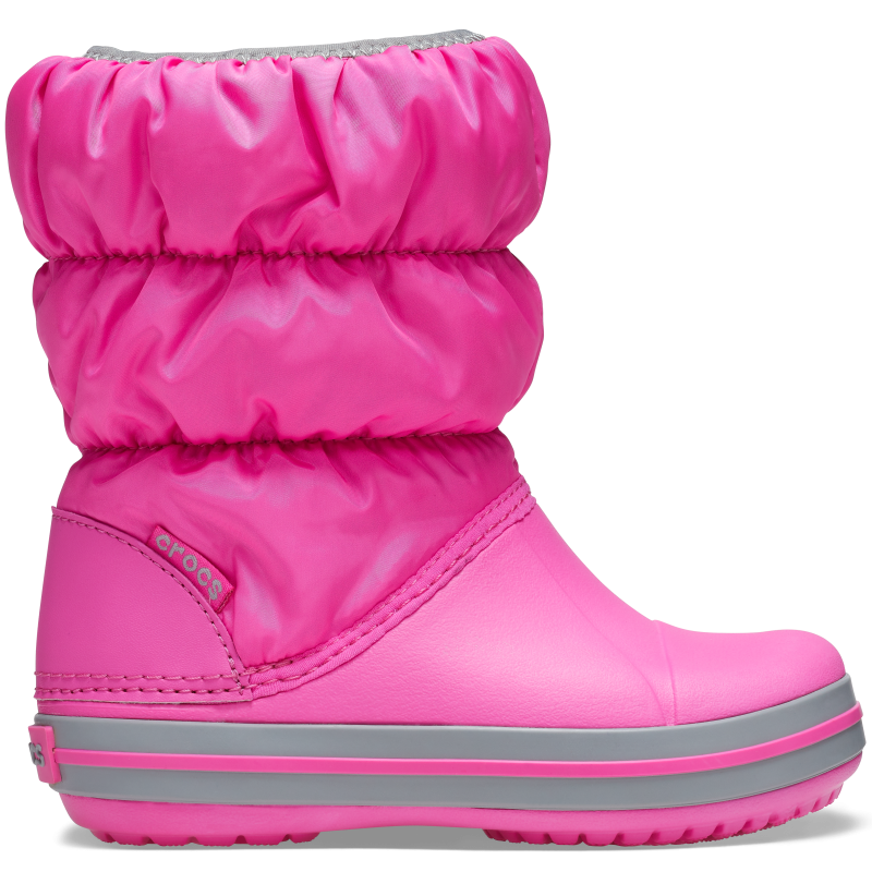 Crocs™ Winter Puff Boot K Electric Pink/Light Grey