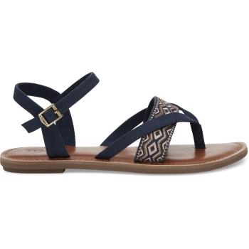 TOMS Canvas Embroidery Women's Lexie Sandal Navy