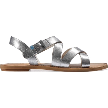 TOMS Leather Women's Sicily Silver