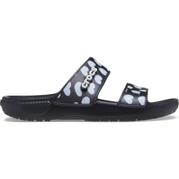 Classic Crocs Heart Print Sandal Black/White