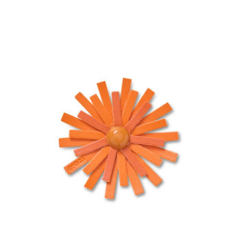 Crocs™ Jibbitz™ Faux Leather Orange Flower
