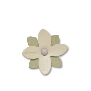 Crocs™ Jibbitz™ Faux Leather Tac Green Flower