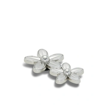 Crocs™ Jibbitz™ Silver Double Flower Cluster