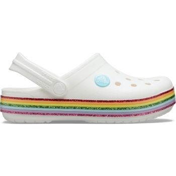 Crocs™Crocband Rainbow Glitter Clog Kids White