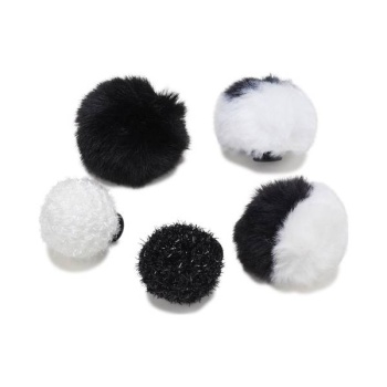 Crocs™ Jibbitz™ Black And White Puff 5 Pack