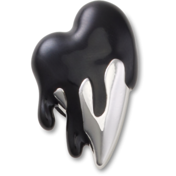 Crocs™ Jibbitz™ Silver And Black Enamel Heart