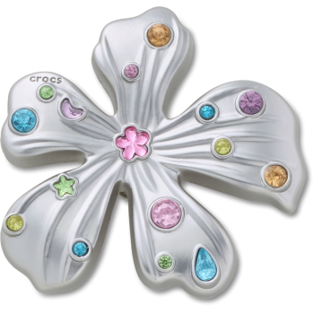 Crocs™ Jibbitz™ Silver Meta Gem Flower