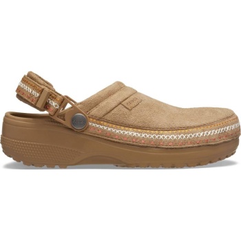 Crocs™ Classic Crafted Vegan Suede Stitch Clog Sepia