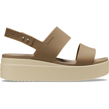 Crocs™ Brooklyn Low Wedge Womens Khaki/Bone