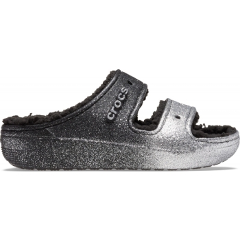 Crocs™ Classic Cozzzy Glitter Sandal Black/Silver