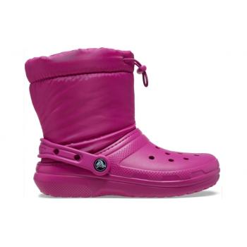 Crocs™ Classic Lined Neo Puff Boot Kid's Fuchsia Fun