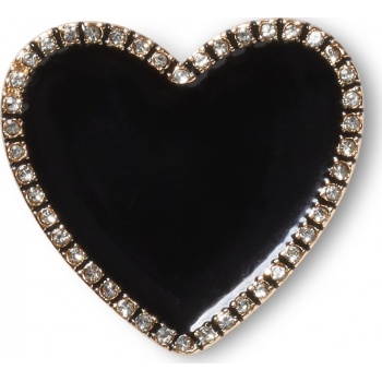 Crocs™ Jibbitz™ Black Heart with Gold Outline