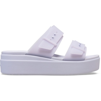 Crocs™ Brooklyn Buckle Frosted Low Wedge Purple Moon