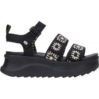 Hey Dude Delray Buckle Cottage Crochet Black/White
