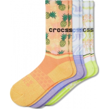 Crocs™ SocksACrwRtroRsrt3Pack White/Tropical