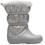 CrocsTM Crocband LodgePoint Metallic Boot Girl's, Silver Metallic