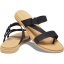 Crocs Tulum Toe Post Sandal W, Black/Tan