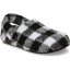 Crocs™ Classic Buff Check Cozzzy Slipper Black/White