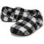 Crocs™ Classic Buff Check Cozzzy Slipper Black/White